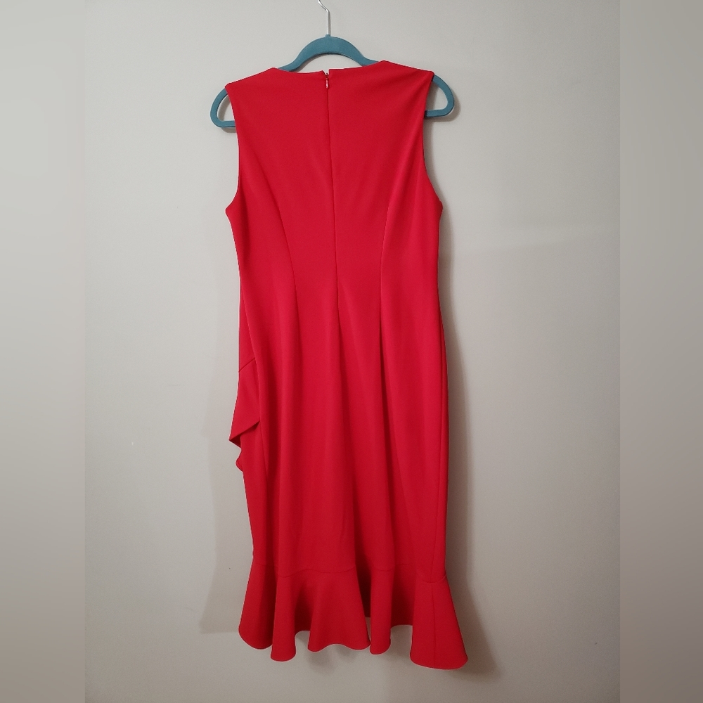 Calvin Klein Red Ruffle Dress - Picture 2 of 3